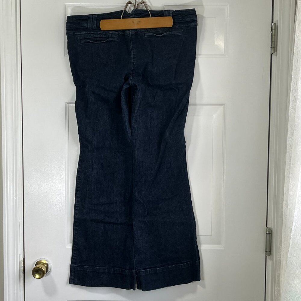 New York & Company Low Rise Flare Dark Blue Jean Size 14 - Picture 6 of 8